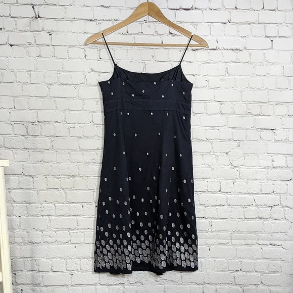 Ann Taylor Navy Silver Metallic Dress 0P Petite - Picture 4 of 7